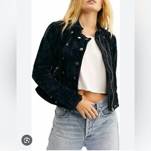 Free People Dusk til Dawn Moto Jacket size L in Black